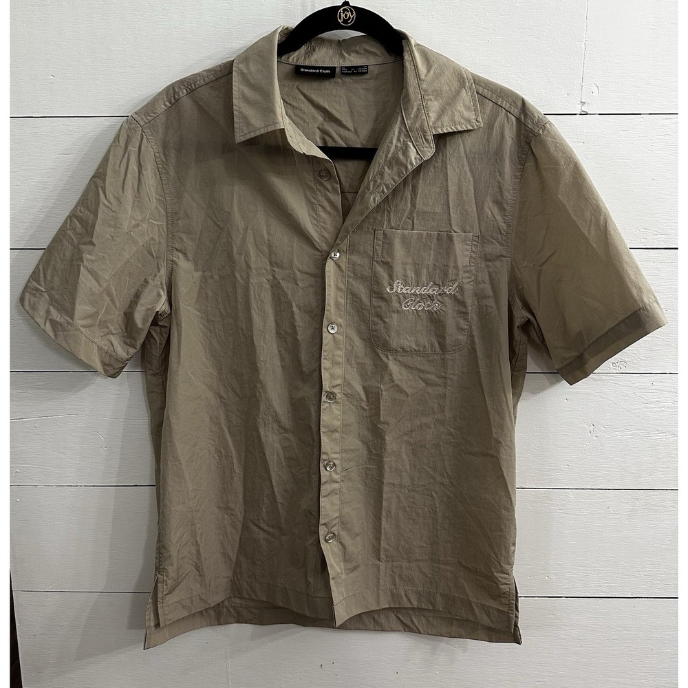 Urban Outfitters Standard Cloth Beige Button Up Collared Top Men's XS